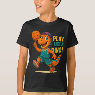 Camiseta Jogador de Dinossauro legal de basquete - Engraçad
