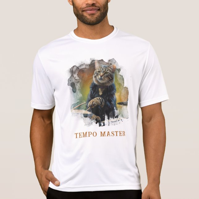 Camiseta *~* Jogador de DRUM Cat AP91 Legal do Percussionis (Frente)