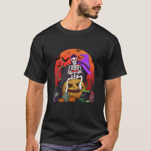 Camiseta Jogador De Esqueleto Halloween Com Gravador De Con