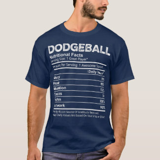 Camiseta Jogador de Fatos de Nutrição Engraçado Dodgeball M