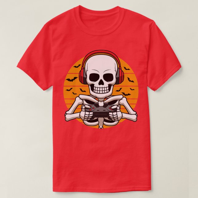 Camiseta Jogador de Figuras de Halloween do Skelgame de víd (Frente do Design)