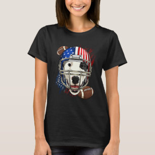 Camiseta Jogador de futebol americano Bull Terrier Dog Face