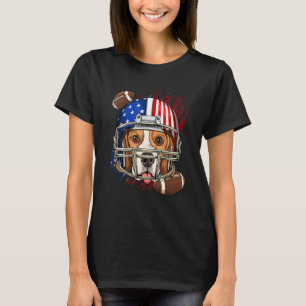 Camiseta Jogador de futebol americano English Beagle Dog Fa