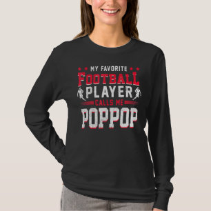Camiseta Jogador de futebol americano fã desportivo Poppop,