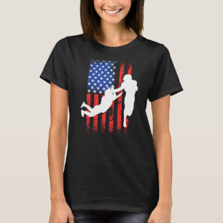 Camiseta Jogador de futebol americano patriótico Homerun