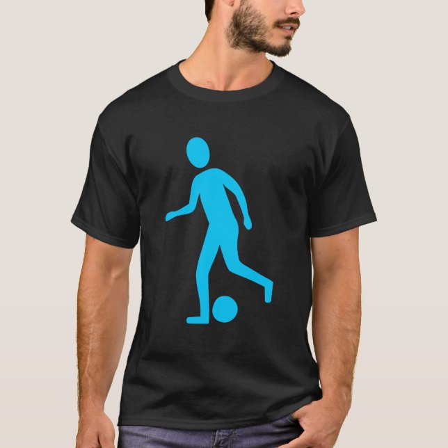 Camiseta Jogador de futebol - Azul-céu (Frente)