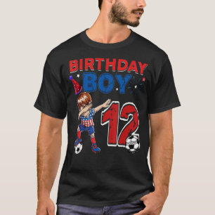 Camiseta Jogador de futebol Birthda, dabbing Boy, 12 anos