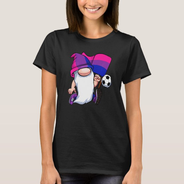 Camiseta Jogador De Futebol Bissexual Lgbt Q Cute Gnomo Bi  (Frente)