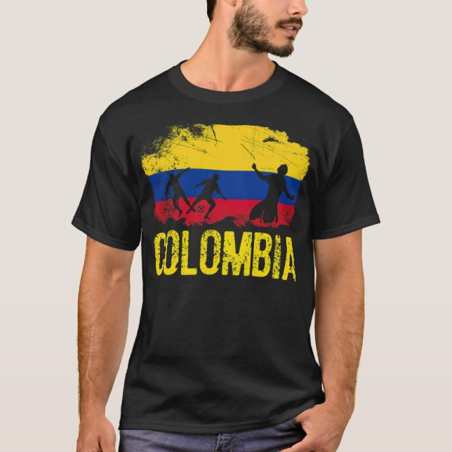 Camiseta Jogador de futebol colombiano amante do futebol na (Frente)