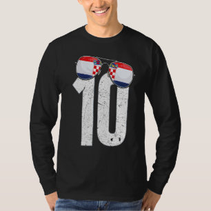 Camiseta Jogador de futebol da Croácia Número 10 Bandeira d