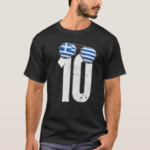 Camiseta Jogador de Futebol da grécia Número 10 Bandeira Gr