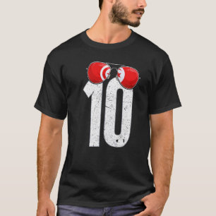 Camiseta Jogador de Futebol da Tunísia Número 10, Bandeira
