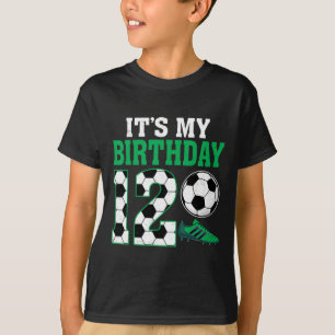 Camiseta Jogador de Futebol de 12 Anos É Meu 12º Aniversári
