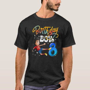 Camiseta Jogador de futebol de 8 anos, dia 8 de aniversário