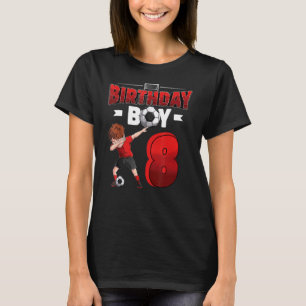Camiseta Jogador de futebol de 8 anos, dia 8 de aniversário