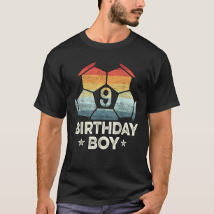 Camiseta Jogador de futebol de 9 anos oferece o 9º Aniversá