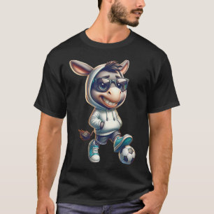 Camiseta Jogador de Futebol de Burro Legal Com Óculos de So