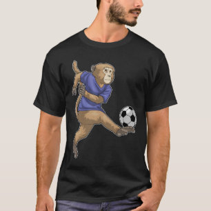 Camiseta Jogador de futebol de macaco
