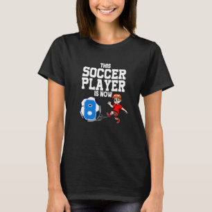 Camiseta Jogador de futebol de oito anos estreia de anivers