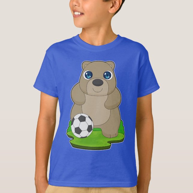 Camiseta Jogador de futebol de urso Futebol (Frente)