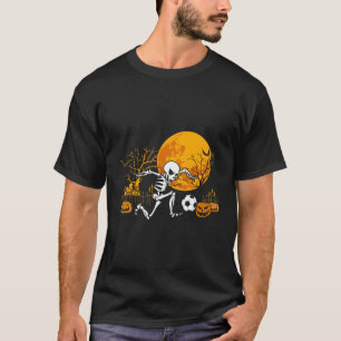 Camiseta Jogador de futebol do Halloween do Skeleton