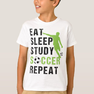 Camiseta Jogador de Futebol do Rapaz Repetitivo do Estudo d