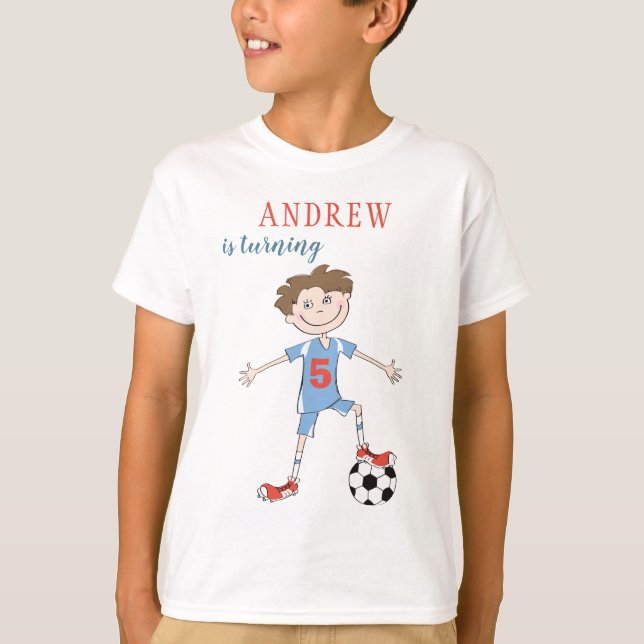 Camiseta Jogador de futebol: festa de aniversário esportiva (Frente)