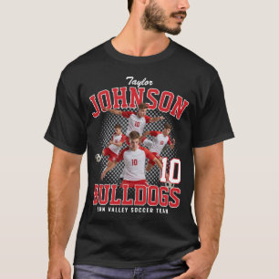 Camiseta Jogador de Futebol Foto Personalizada Retro Bootle
