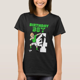 Camiseta Jogador de futebol infantil do 4º Aniversário do 4
