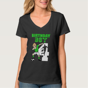 Camiseta Jogador de futebol infantil do 4º Aniversário do 4