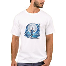 Jogador de Futebol Lua Horizonte Azul Arte Esporti