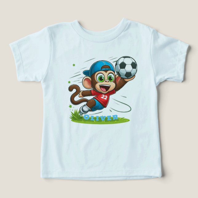 Camiseta Jogador de Futebol Macaco Fofo (Design frontal)