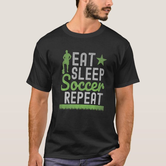 Camiseta Jogador de Futebol Repetitivo Do Sleep (Frente)