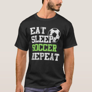 Camiseta Jogador de Futebol Repetitivo Do Sleep