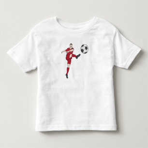 Camiseta Jogador de Futebol Retrô Chutando Bola Ação de Vol