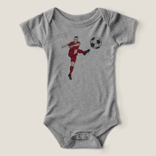 Camiseta Jogador de Futebol Retrô Chutando Bola Ação de Vol