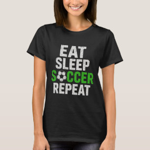 Camiseta Jogador de Futebol Retro Dizendo Comer Dormir Joga