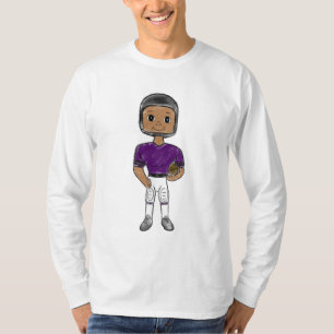 Camiseta jogador de futebol retrô vintage roxo preto simple