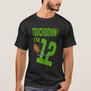 Camiseta Jogador de futebol Touchdown Boy, tenho 12 anos de