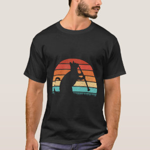 Camiseta Jogador de Gato Clarinet - Retro Clarinetista Musi
