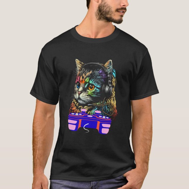 Camiseta Jogador de Gatos de Curva Americano Jogador de Gar (Frente)