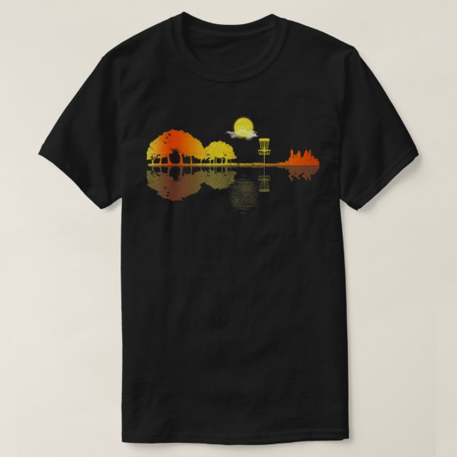 Camiseta Jogador de Golf Sunset Guitarista Golfing G (Frente do Design)