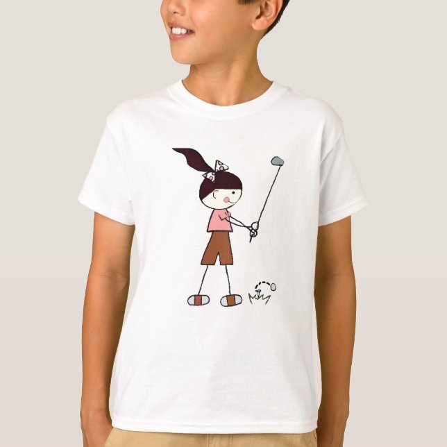 Camiseta Jogador de golfe da menina (Frente)