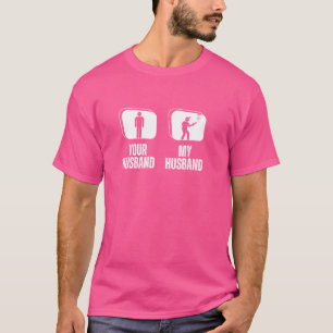 Camiseta Jogador de Golfe de Disco Seu Marido Minha Esposa