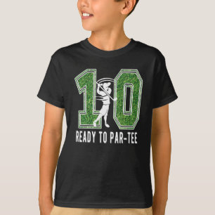 Camiseta Jogador de Golfe do 10º Aniversário de 10 Anos