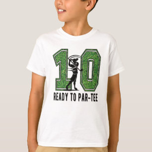 Camiseta Jogador de Golfe do 10º Aniversário de 10 Anos