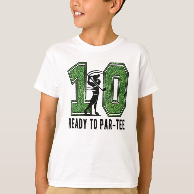 Camiseta Jogador de Golfe do 10º Aniversário de 10 Anos (Frente)