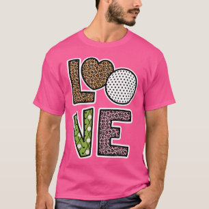 Camiseta Jogador de Golfe do Amor Leopard Imprima Golf Love
