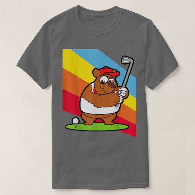 Camiseta Jogador de Golfe do Bear Engraçado (Frente do Design)