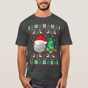 Camiseta Jogador de Golfe do Sueco de Natal Feio Luz Xmas